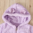 thumbnail image 4 of Kovlvoll 2pc Newborn Baby Clothes Fuzzy Fleece Rompers Zipper Hooded Long Sleeve Solid Color Keep Warm Infant Jumpsuit, 4 of 7