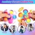 thumbnail image 7 of Pop Fidget Spinner Toys , 4 Pcs Simple Popping Toy Pack Bubble Sensory Set for Kids Party Favor Bulk ADHD Stress Relief Hand Spinners, 7 of 7
