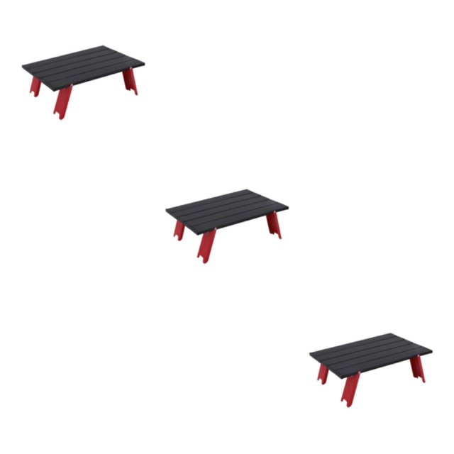 Maytalsory Portable Aluminum Alloy Folding Table Compact And Lightweight Folding Picnic Table Foldable Table Red and black 3Set