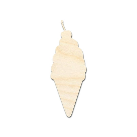 Unfinished Wood Ice Cream with Cherry Shape 3" / 1/8"