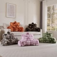 thumbnail image 4 of Animebody Orange Black Grid Print Velvet Bed Rest Pillows, 4 of 9