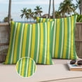 thumbnail image 2 of Summer Lemon Strips Outdoor Pillow Covers Pack of 2 Vintage Abstract Yellow Green Stripe Waterproof Throw Pillow Covers Decorative Cushion Cases for Patio Garden Tent Balcony Couch 16x16 inch, 2 of 9