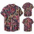 thumbnail image 1 of Camisas Hombre Vestir Camisa de Fashion Casual Top de gran tamaño Lapel Button Short Sleeve Fashion Shirt Blase Colorido Camisa Casual impresa (Hot Pink, XXL), 1 of 6