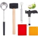 thumbnail image 1 of Juego de herramientas para abrir cocos: raspador de coco, kit para abrir nueces de acero inoxidable, perforador para cocos, martillo de goma con almohadillas de silicona., 1 of 7