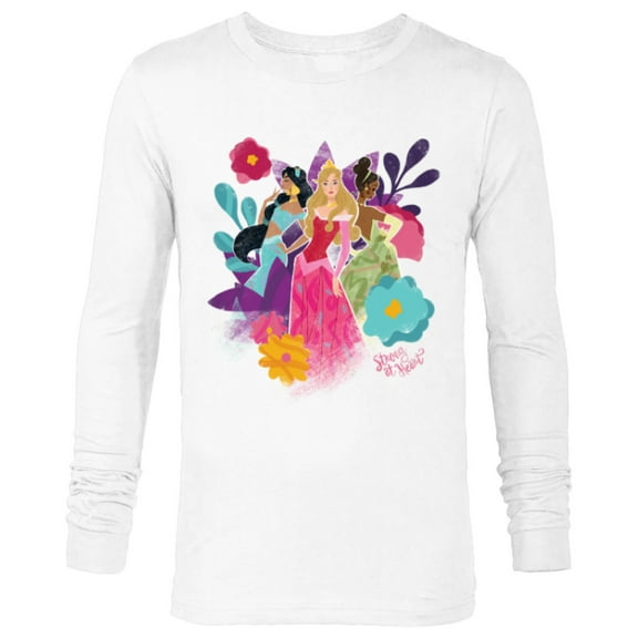Disney Princess Jasmine Aurora and Tiana Strong at Heart - Long Sleeve T-Shirt for Men - Customized-White