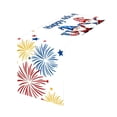thumbnail image 3 of Memorial Day Saving!4th of July Decorations, Independence Day Table Flag Red White Blue Star Striped Floral Print Dining Table Decoration, 3 of 7