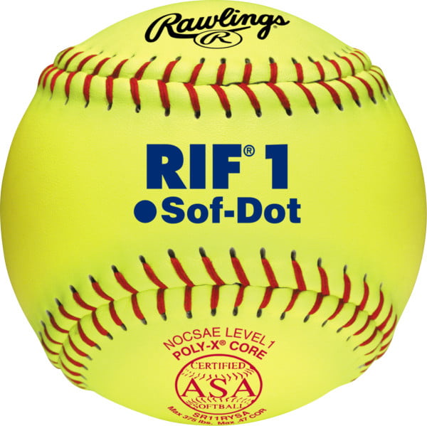 Rawlings Official Level 1 Softball 11" High Visibility Yellow Soft Center NEW 