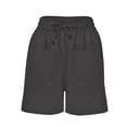 thumbnail image 3 of ZRBYWB Womens Shorts Women Summer Cotton Drawstring High Waist Everything Large Size Loose Wide Leg Shorts Comfort, 3 of 4