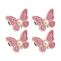 Xinwanna 2 Pairs Pant Waist Tightener Adjustable Butterfly Button Pins Pants Clips Detachable Decorative Waist Buckles for Loose Jeans Pants Skirts (Red)