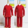 thumbnail image 2 of Pijamas de algodón para niños y niñas, conjuntos de pijamas rojos para invierno y Año Nuevo, 2 of 4