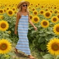 thumbnail image 3 of Uootdi Dresses for Women Floral Print Spaghetti Strap V Neck Maxi Dress Elegant Colorblock Summer Style Dress Gift, 3 of 9