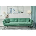 thumbnail image 3 of sofa includes 2 pillows 85.8" green chenille fabric sofa for small spaces 00004, 3 of 9