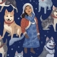 thumbnail image 6 of BANET Winter Cute Dogs Round Table Cloth Snowflakes Polyester Tablecloth Waterproof Tablecloth Dinning Table Cover for Indoor Outdoor Party Picnic 31"-35, 6 of 8