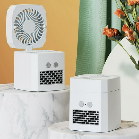 

Small Portable Heater Fan for Spring Summer and Fall use Heater 400W for Winter Use Dual Fan Blowing Silent for Office Study Desktop Bedroom and Other