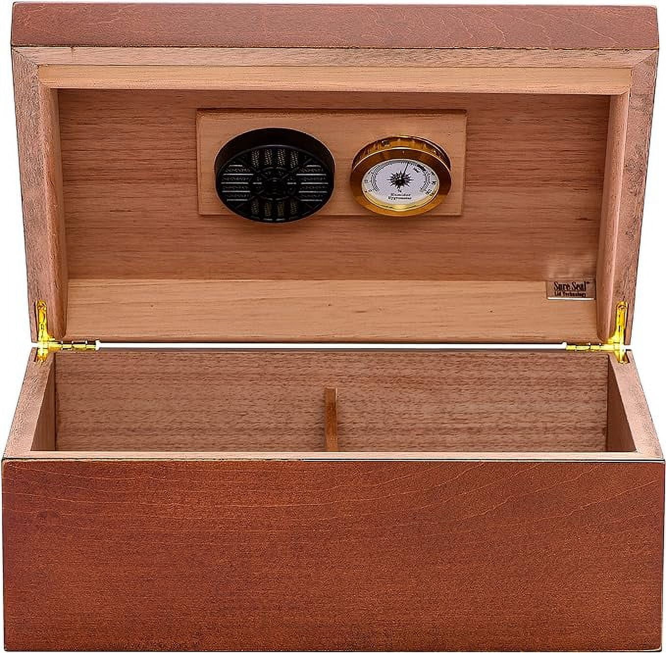 Humidor Supreme Sao Paolo Humidor, 50 Cigar Capacity, Rich Maple Wood With Mahogany Finish