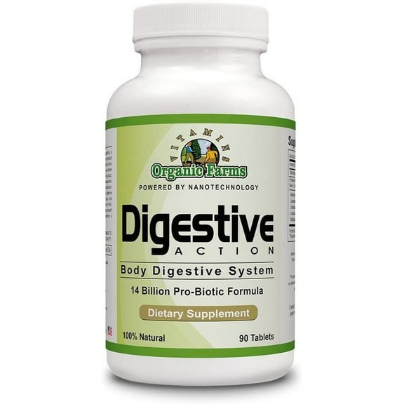 Digestive Action - 90 Tablets - Promotes The Digstion 100% Natural - Dietary Supplement