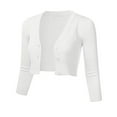 thumbnail image 2 of Spring Savings Clearance Lindreshi Cardigan Sweaters for Women Plus Size Clearance Women Casual 3/4 Sleeve Cropped Short Coat Cardigan, 2 of 6