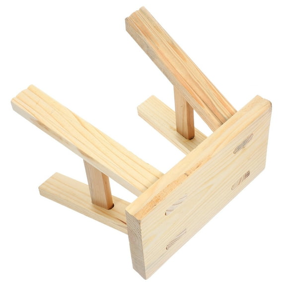 NICEXMAS Shoe Change Cute Stool Wood Khaki 1Pcs