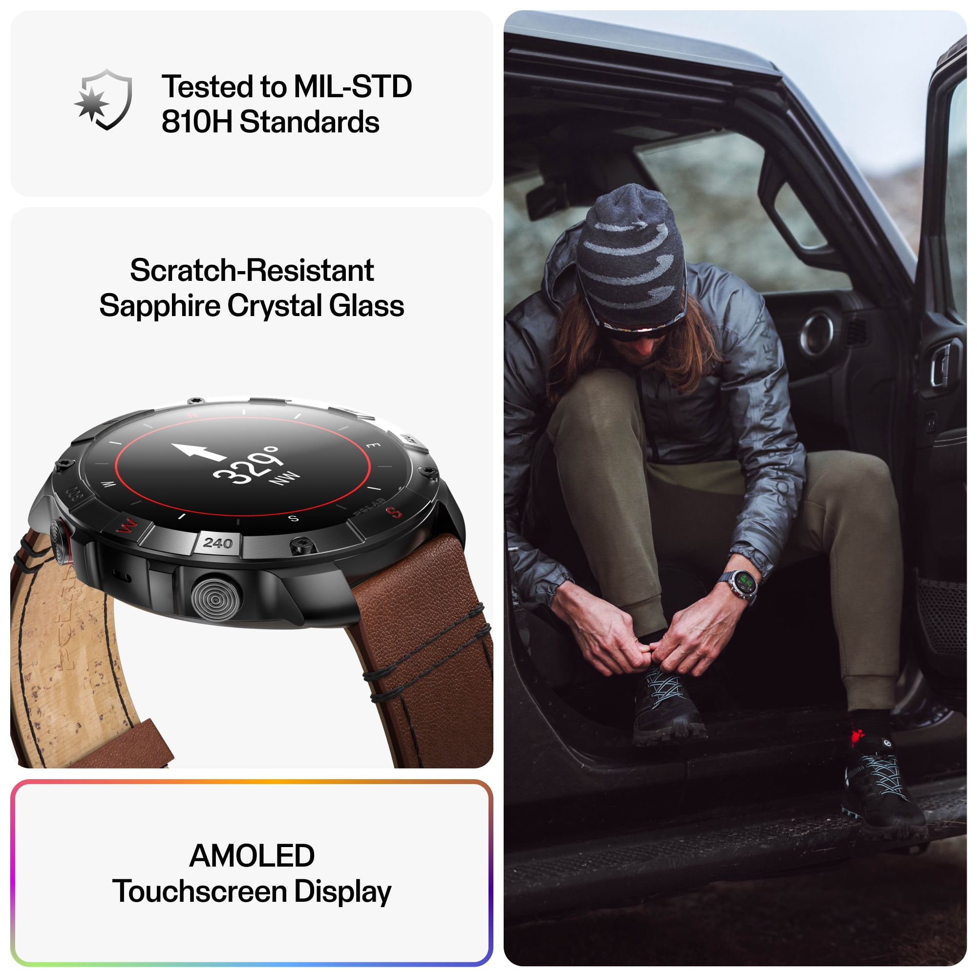Polar Grit X2 Pro Titan Ultra Premium GPS Smart Sports Watch – Ultimate Outdoor Adventure Watch with Rugged Titanium Design, Advanced Navigation, with an additional leather wristband
