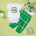 thumbnail image 2 of Xijirk Baby Girls Boys St Patricks Day Green Outfit 2PCs Bodysuit Romper Pants Set Soft Cotton Holiday Wear for 0 24 Months,0-3 Months,Green, 2 of 4
