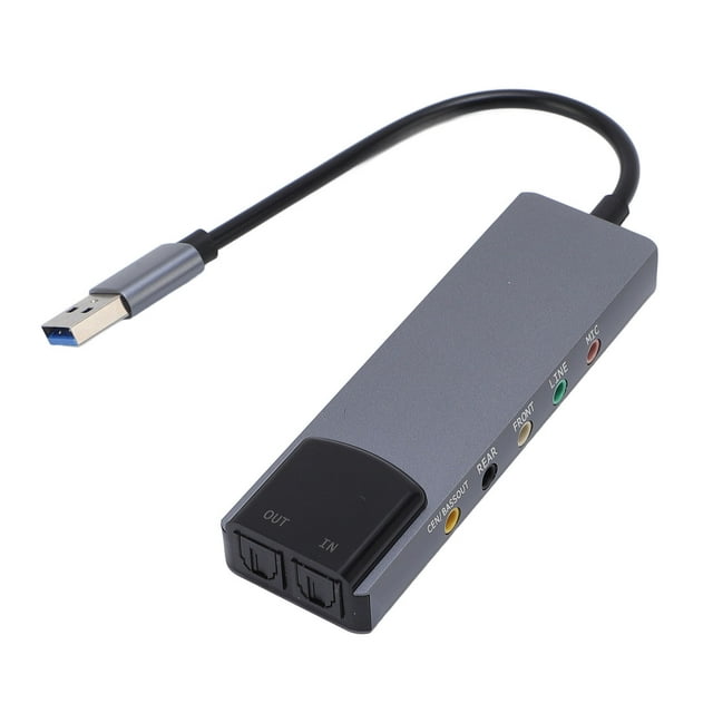Adaptador De Sonido USB, Tarjeta De Sonido Externa USB SPDIF óptica Compacta, Reducción De Ruido De Salida De 5 Orificios Con Disco CD Para Computadora PC
