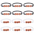 thumbnail image 1 of Juego de 12 pulseras de cordón de cera ajustables para entusiastas del béisbol, el tenis, el baloncesto y el rugby, pulseras motivacionales con pelota deportiva, 1 of 8