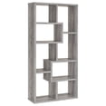 thumbnail image 3 of Newboti Furniture Geometric bookcase Seven (7) Shelves Storage Shelf Solid Wood Furniture 1pc Grey Driftwood 12889, 3 of 11