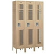 thumbnail image 2 of Salsbury Industries 81368TN-U 18 inch D Extra Wide Vented Metal Locker-Single Tier-3 Wide-Tan-Unassembled, 2 of 2