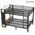 thumbnail image 4 of Queen over Queen Metal Bunk Bed, Heavy Duty Bunk Beds with Pegboard, Clothes Rack and 2 Pull-out Drawers, No Box Spring Needed, Black, 4 of 8