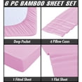 thumbnail image 2 of 6 Piece Luxury Rayon Made From Bamboo Sheets Set- Full Pink Sheets, Softer Than Cotton-Up To 16" Deep Pockets-Wrinkle Free-Extremely Soft Bamboo Derived Rayon Sheets- Full, Pink, 2 of 4