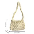 thumbnail image 3 of Bolso Mujer Mensajero Sólido Tejido A Mano Suave Embrague Totalizador Blanco, 3 of 7