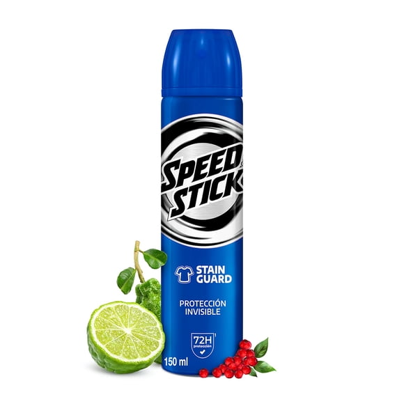 Desodorante Hombre Men Speed Stick Ad Benefits Stainguard Antitrasnpirante en Aerosol 150 ml