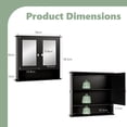 thumbnail image 6 of Ktaxon Bathroom Medicine Cabinet, Wall Storage Cabinet with 2 Mirror Doors and Shelves, Black, 6 of 9