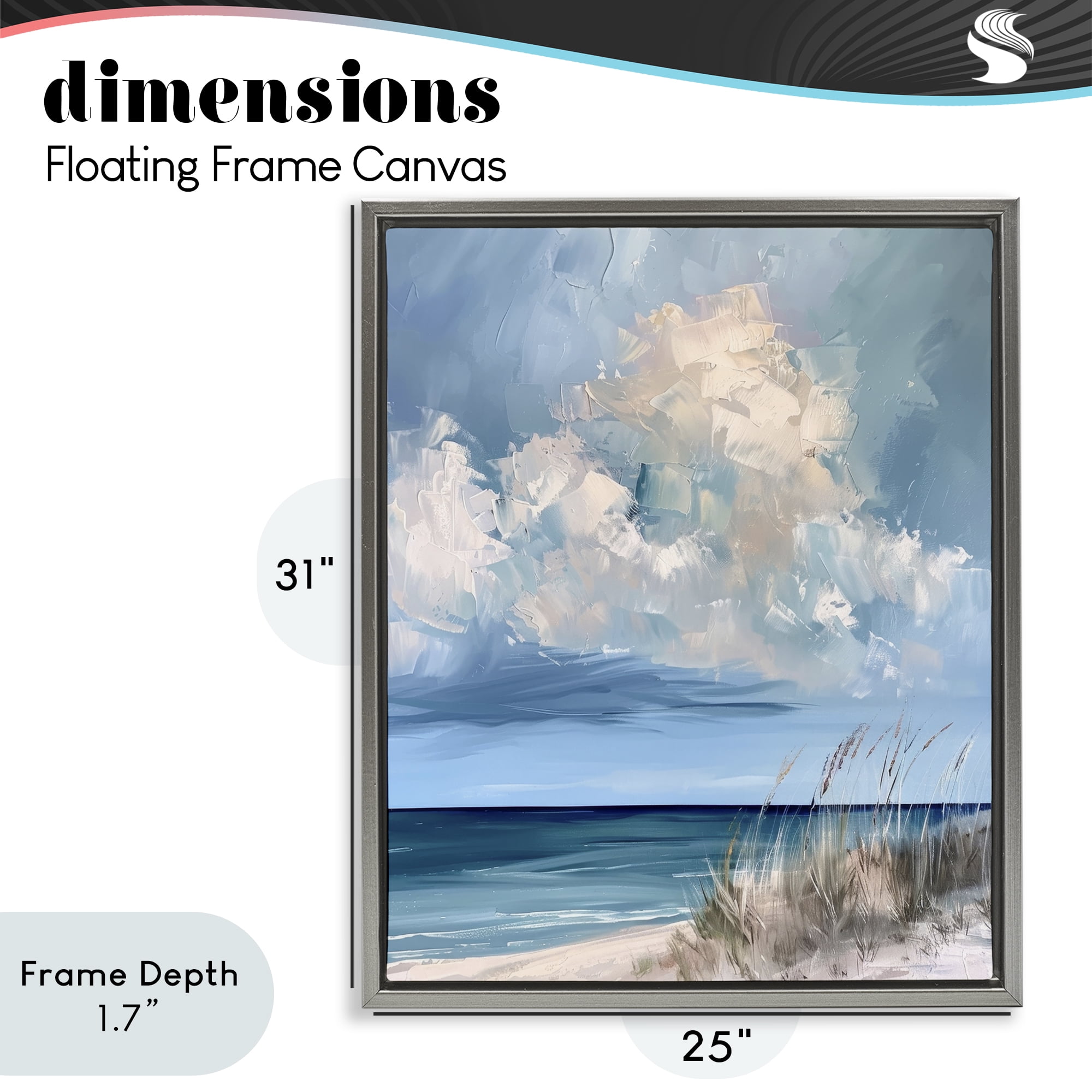 Stupell Industries A Storm Is Coming on Beach Gray Framed Floater Canvas Wall Art, design by Petal Prints Design