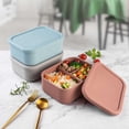 thumbnail image 4 of Matsuzay Fiambrera con compartimentos de 700ml, fiambrera de silicona para trabajo, oficina, escuela, Picnic, comida, frutas, pasteles, sándwich, Cocina y Comedor Azul Matsuzay HA065364-01, 4 of 6