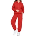 thumbnail image 2 of OGLCCG Girls Sweatsuits 2pcs Sets,Fleece Zip Up Hoodie and Joggers Sweatpants Set, 2-Piece Girls Jogger Set, Sizes 5-6, 2 of 6