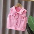 thumbnail image 6 of Girls Classic Blue Jean Vest Embroidered Little Bear Bow Toddler Outerwear Casual Cute Coat, 6 of 7