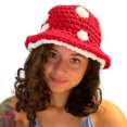 thumbnail image 4 of Creative Fishing Hat for Women Girls Handcrochet Mushroom Hat Winter Warm Cap Girls Bucket Hat Sweet Girl Cute Headdress, 4 of 8