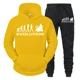 thumbnail image 3 of Sudadera con capucha de moda para hombre y mujer, con estampado de baterista Evolution, divertida y a la moda, con manga larga y pantalones deportivos para otoño, 3 of 5