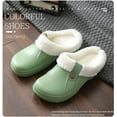 thumbnail image 4 of Men's Women's Lined Clogs Waterproof Garden Shoes House Slippers Winter Warm Comfortable Slip on Light Green, 4 of 7