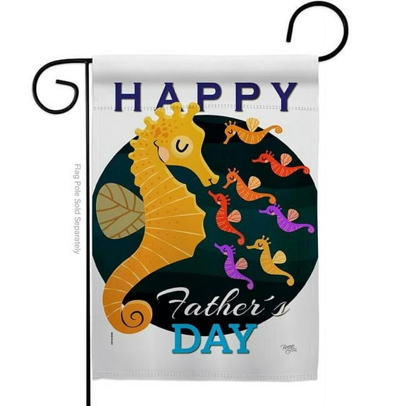 Breeze Decor G165169-BO Seahorse Daddy Garden Flag Family Fathers Day 13 x 18.5 in. Double-Sided Decorative Vertical Flags for House Decoration Banner Yard Gift