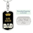 thumbnail image 2 of Ojos Azules Cat Dad King Keychain Stainless Steel or 18k Gold, 2 of 10