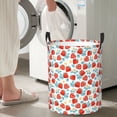 thumbnail image 5 of Rateoe Strawberries Pattern Round Laundry Hamper Basket, Tall Hamper Basket for Blanket Storage, Nursery Clothes Hamper for Laundry in Bedroom and College Dorm-Medium, 5 of 6