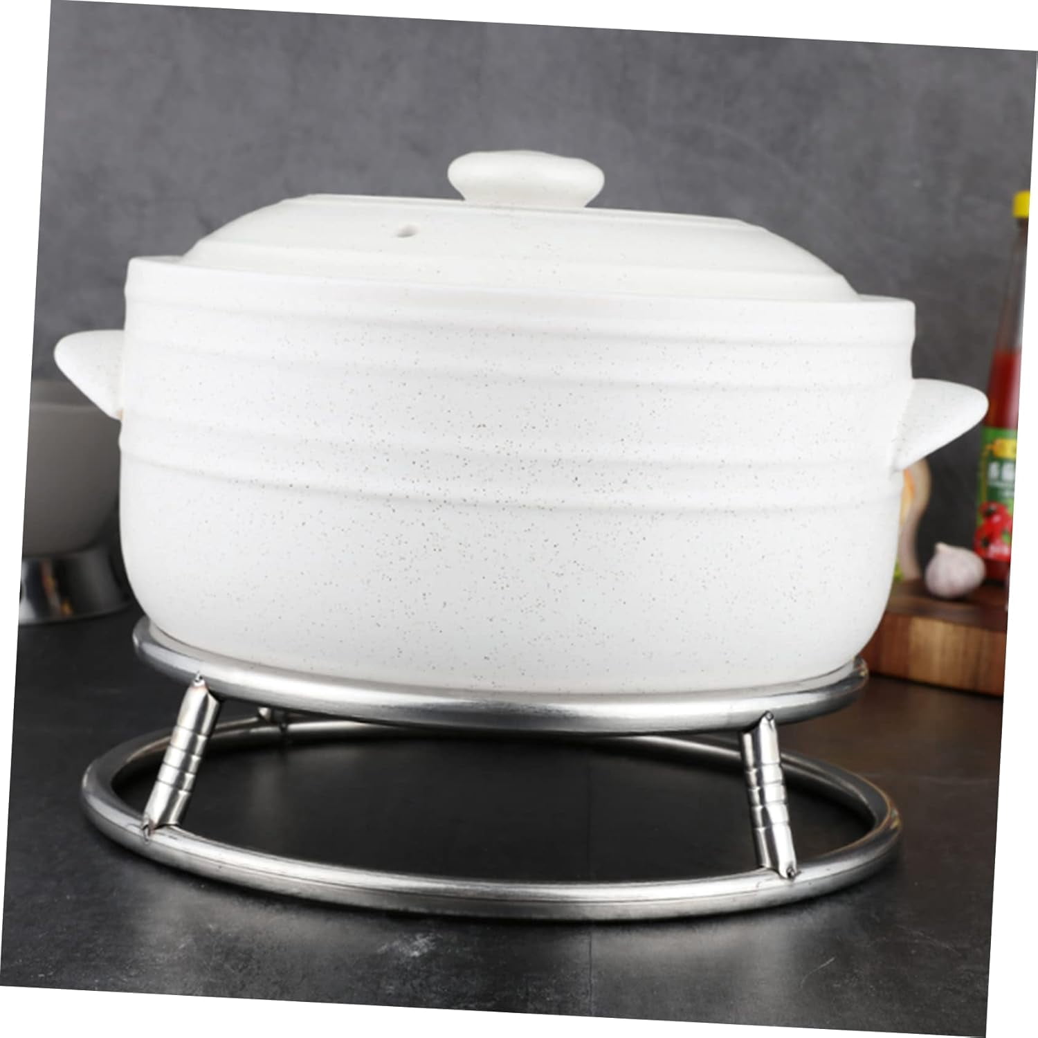 Stainless Steel Double-Layer Round Pot Rack for Gas Stove Heat-Proof Wok Ring Stand Anti-Scald Pot Holder 10.43 Inch Cooking Accessories for Home Kitchen