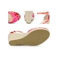 thumbnail image 2 of BLISSFUL STEP Platform Espadrilles Closed Toe Wedge Heel Sandals for Women Red 7.5, 2 of 6