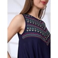 thumbnail image 4 of Globus Women Embroidered Yoke Asymmetric Hem A-Line Fusion Kurta, 4 of 5