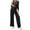 Black, variant on BangWanChi Two Piece Sets for Women Going Out Women Winter New Loose Casual Fashionable Breasted Lapel Long Sleeved Top+wide Leg Pants Long Sleeved Lapel Set