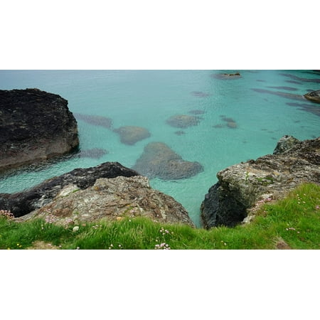 Seaside Rocks - LAMINATED POSTER Rocks Seaside Ocean Nature Sky Sea Landscape Poster Print 24 x 36