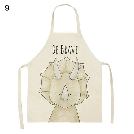 

UDIYO Apron Comfortable Cotton Flax Apron Extanded Strap Cute Cartoon Animal Pattern Cooking Apron for Home