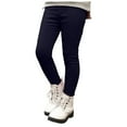 thumbnail image 4 of Splozh Girls Yoga Leggings Cotton Girls' Thermal Trousers Winter Trousers with Pockets Leggings Pants Warm Cuddly Trousers Children's Clothing Girls Navy,4-5 Years, 4 of 9